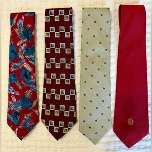 Lot of Four (4) Vintage Silk Neckties